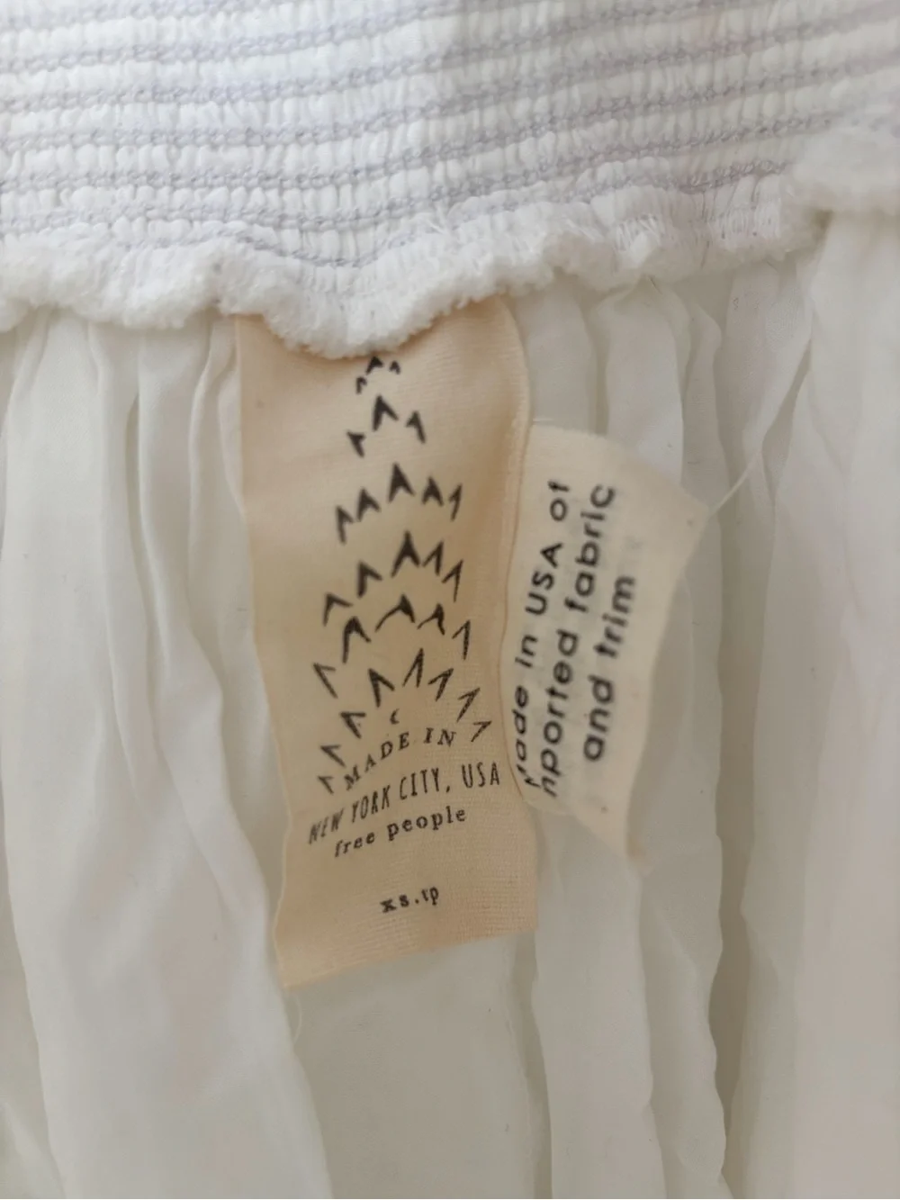 Free People White Emmy Lou Mini Dress Crochet Lace Puff Sleeve XS